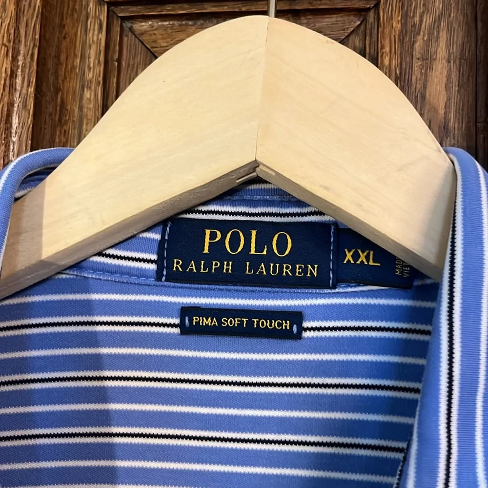 Polo Ralph Lauren Pima Soft Touch Polo Shirt Men's Blue Stripe